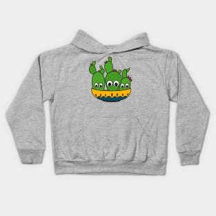 Cute Cactus Design #265: Cacti Bunch In A Bowl Planter Kids Hoodie